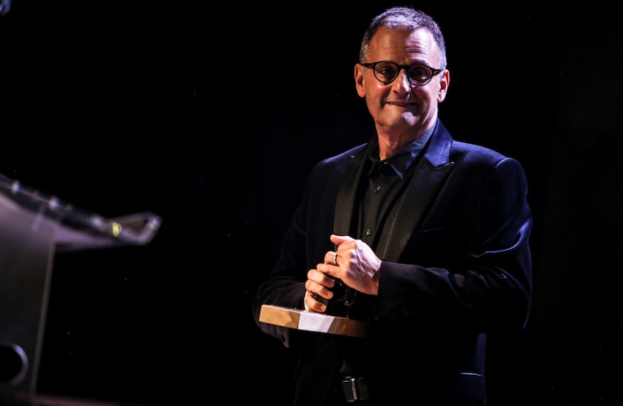 Mark Radcliffe receives a special award for recognition of his 40-year radio career.