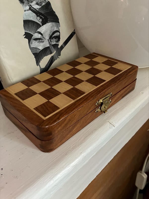 an old miniature chess set